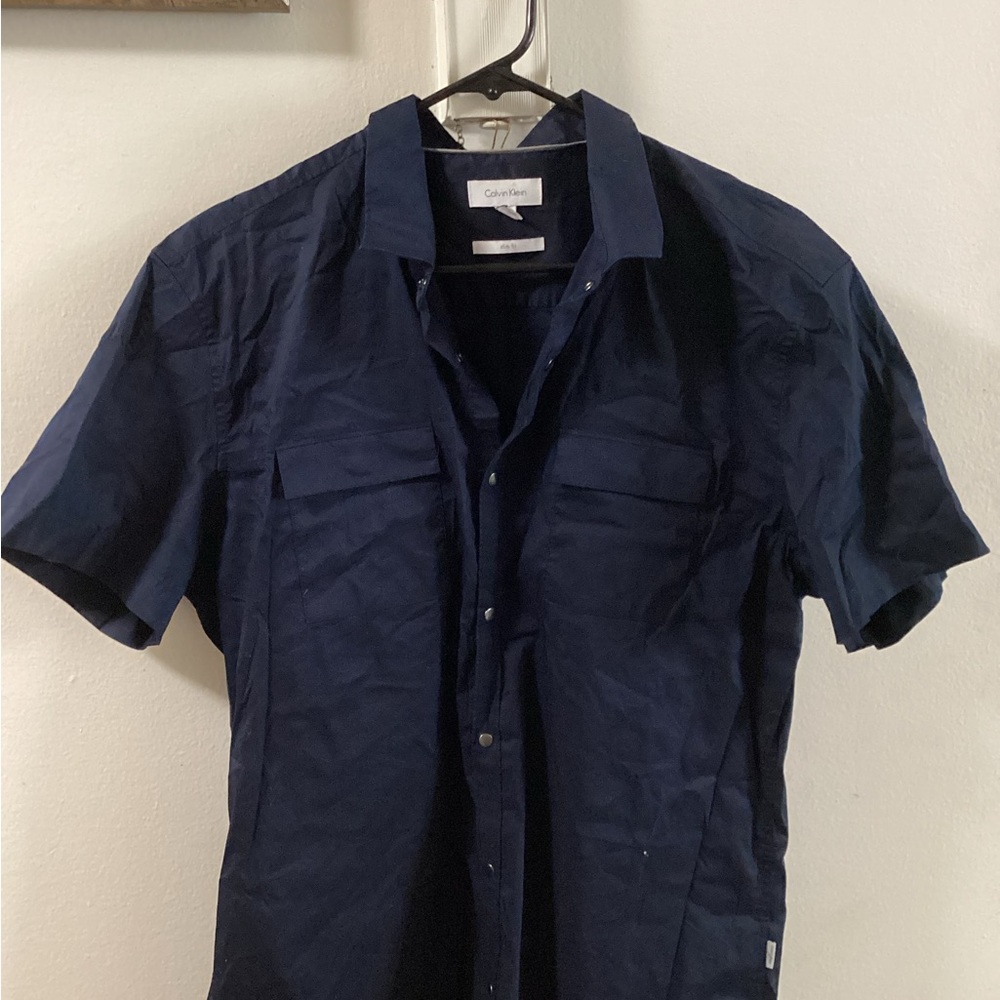 Calvin Klein Men's Deep Blue Casual Shirt
